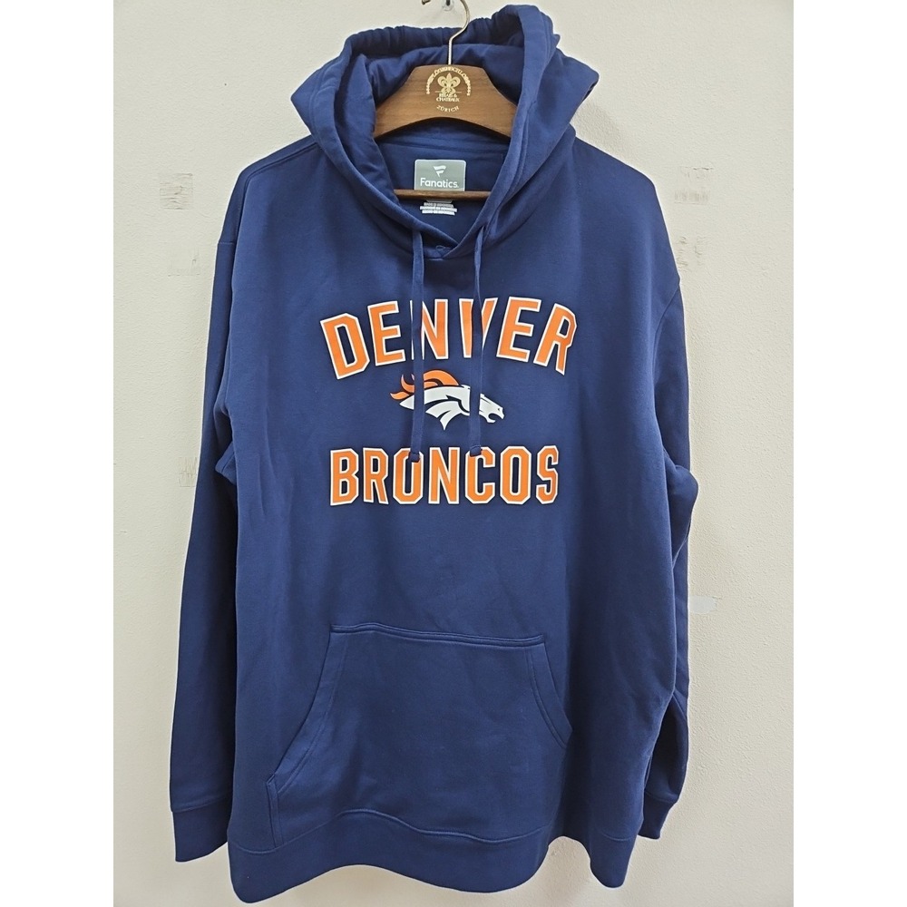 Denver Broncos NFL Mens Fanatics Hoodie Size 3XL Football Outdoor Hiking NWOT